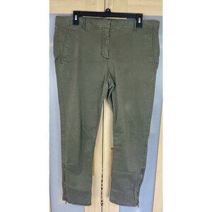 Gap Skinny Mini Khakis Pants Sz 14 Women’s Green Stretch Moto Biker Casual Jeans